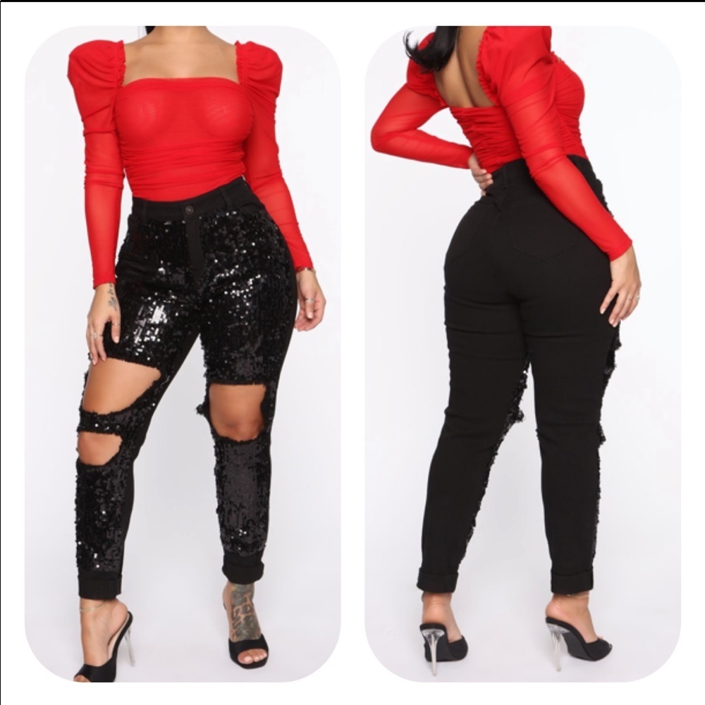 Fashion Nova Sequins of Events Boyfriend Jeans